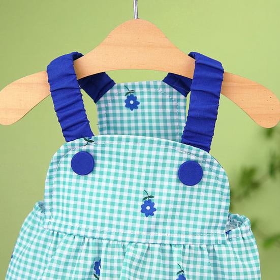 Pet Dress Suspender Type Classic Plaid Fashion Print Soft Texture Skin-touch Dress Up Comfortable Puppy Clothes Princess Dress Daily Life Wearing