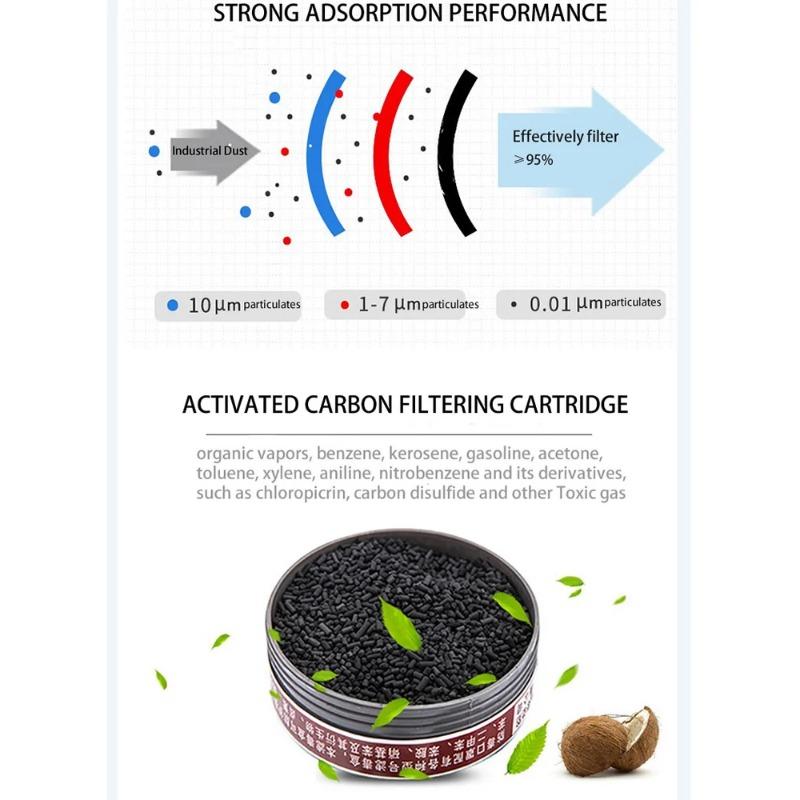 Poloobličejový chemický respirátor proti prachu Ochranná maska ​​pro bezpečnost práce pro průmyslové leštění Stříkání nátěrů Organické výpary