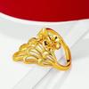 Gold-Plated Brass Phoenix Tail Ring – Openwork Peacock Design for Women