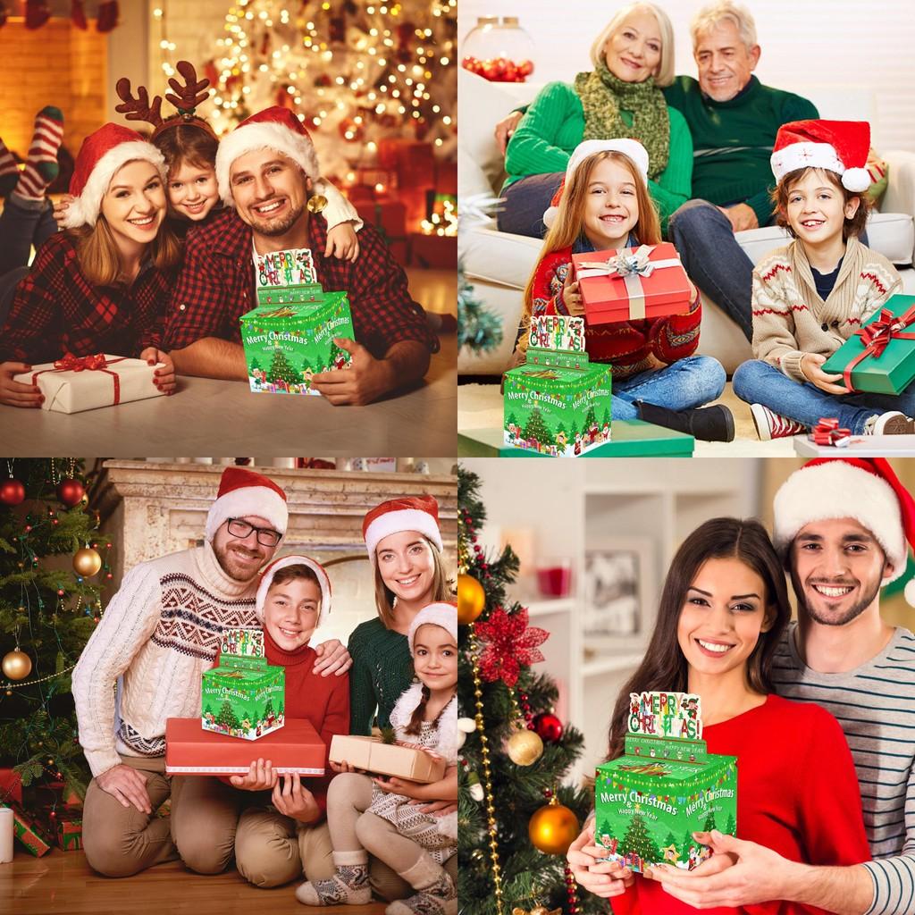 Тематическая вечеринка Рождественская подарочная коробка Дизайн дерева с зеленым градиентом Праздники