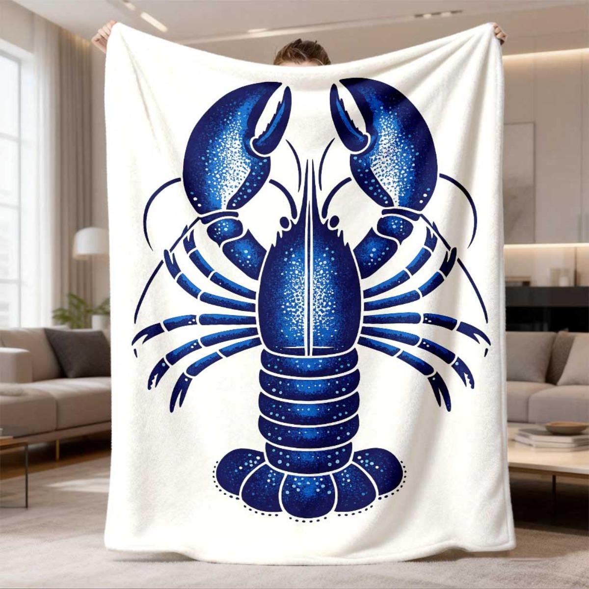 Luxurious Crab Starry Night Throw Blanket 150x200cm Deep Sea Ocean Nautical Plush Decor Cozy Gifts 75X95CM