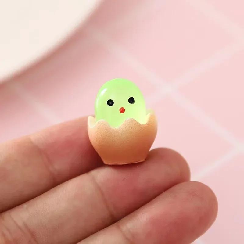 20PCS Luminous Eggs Resin Miniatures Birth Egg Glow At Night Fairy Garden DIY Accessories Mini Figurines Desk Decoration Toys