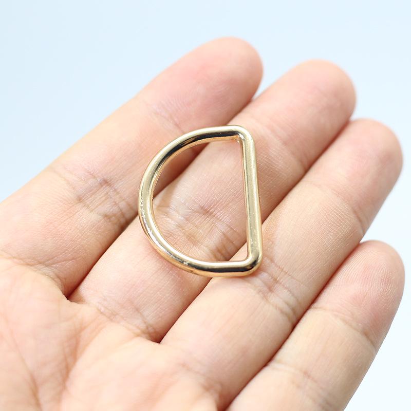 Electroplated Alloy D-Ring Strap Connector and Half-round Shoulder Bag Buckle