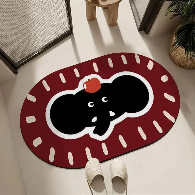 Cartoon Diatomeenerde Badezimmerbodenmatte Toilette Toilettentür rutschfeste Fußmatte Haushalt schmutzabweisend saugfähig schnelltrocknende Matte