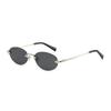 Frameless oval sunglasses for women, new small frame imperial sister style metal glasses, hot-selling fashion sunglasses