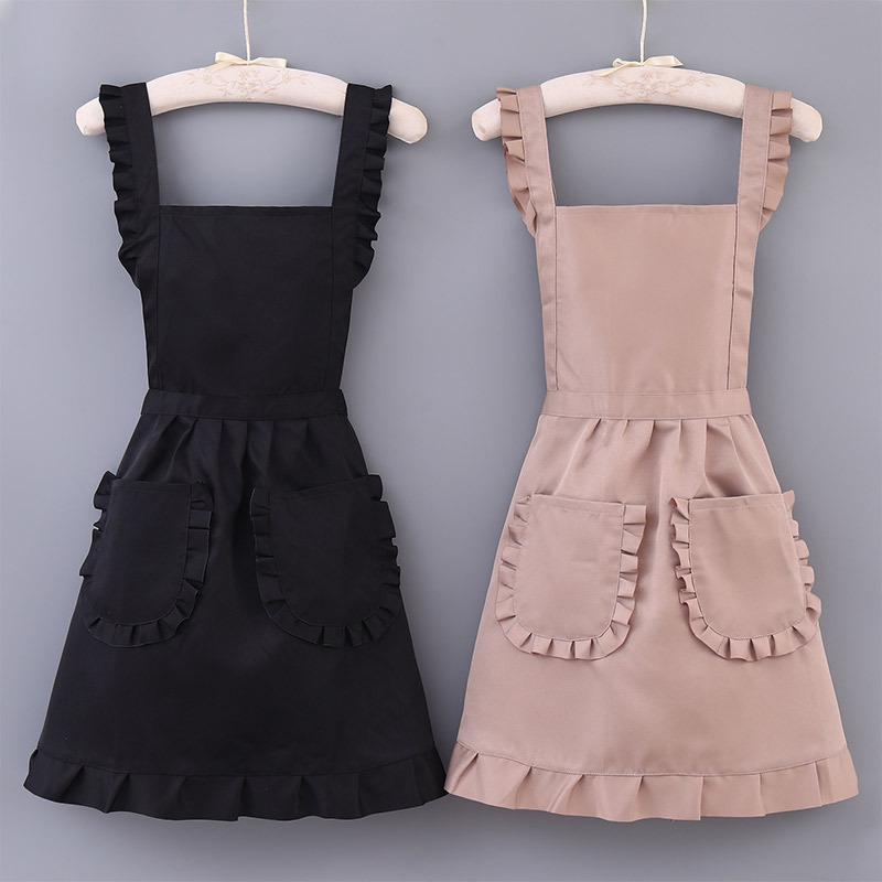 Korean Style Princess Apron: Stylish, Breathable, and Stain-Resistant Kitchen and Restaurant Waist Apron for Women