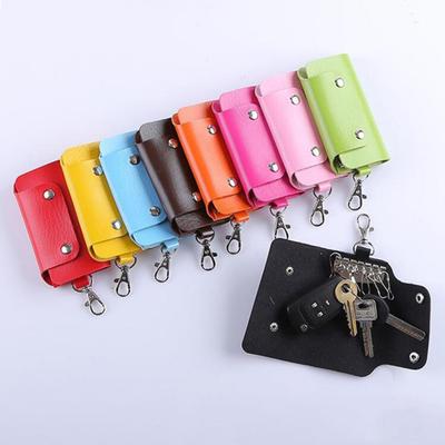 Kunstleder-Schlüssel-Organizer, Schlüsselanhänger-Halter, magnetischer Knopf, Tasche, Geschenk