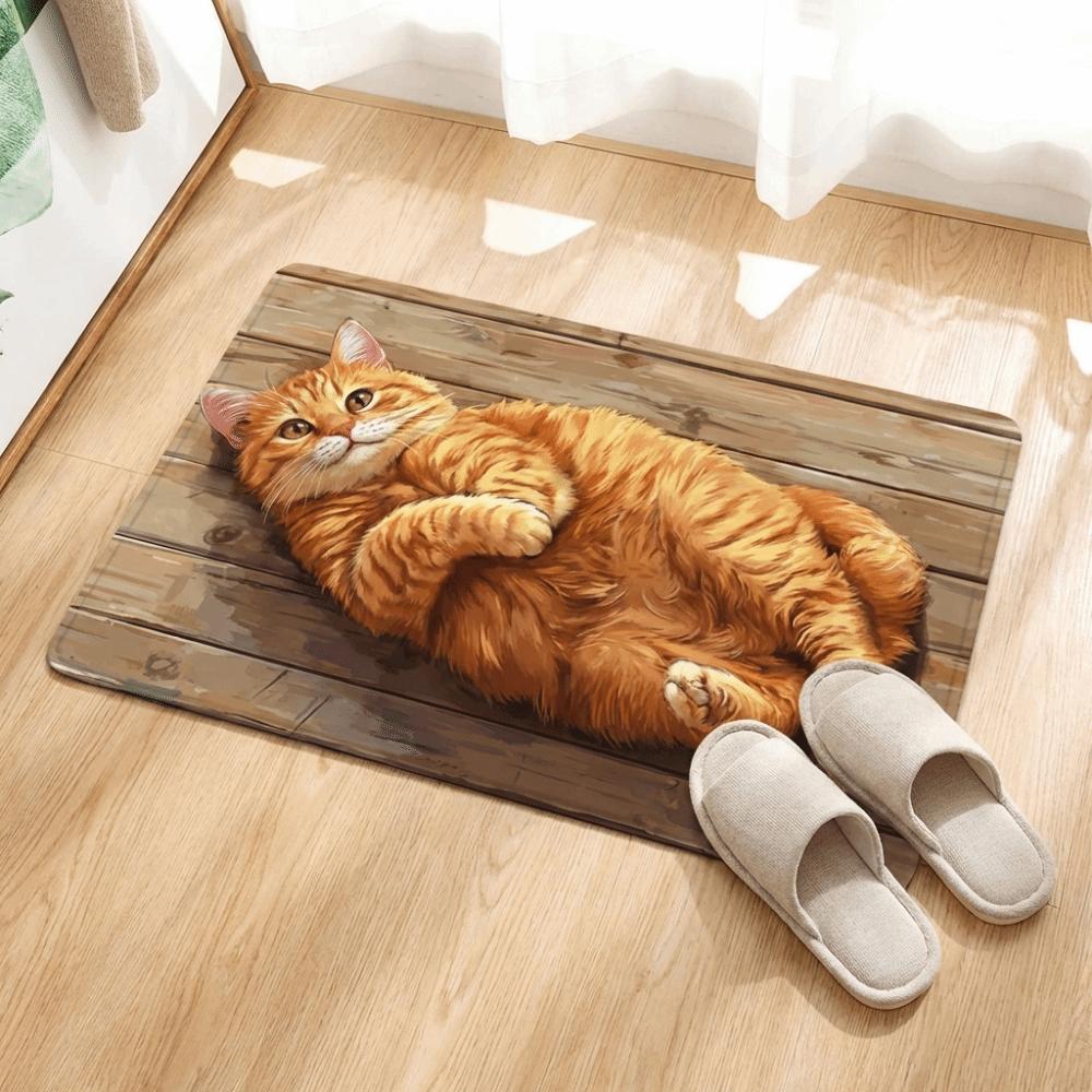 Non-Slip Cartoon Cat Carpet 40*60cm Decorative Mat Home Decor Soft Pad Mat  Kitchen