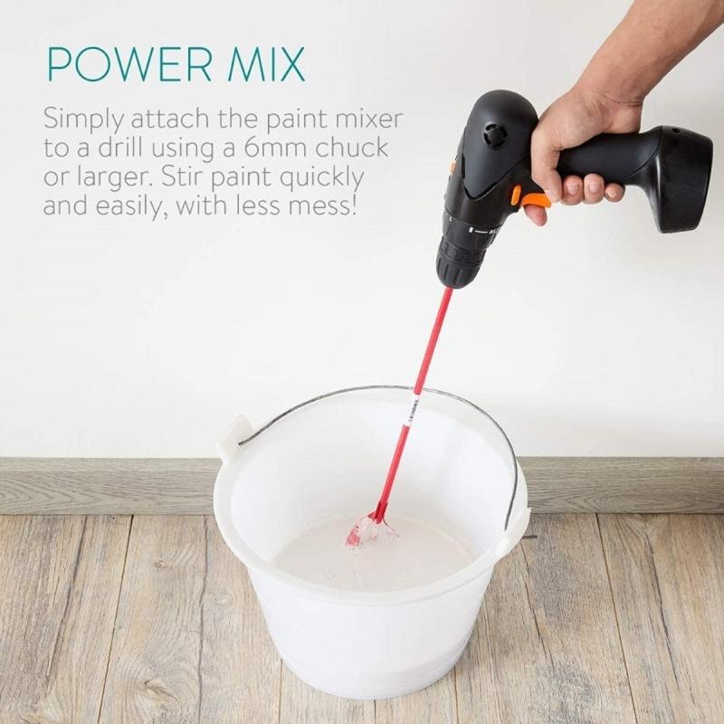 Professional Hexagonal Shaft Mixer Paddles For Power Drills Coated Surfaces For Smooth Stirring In 1-5 Gallon Bucket