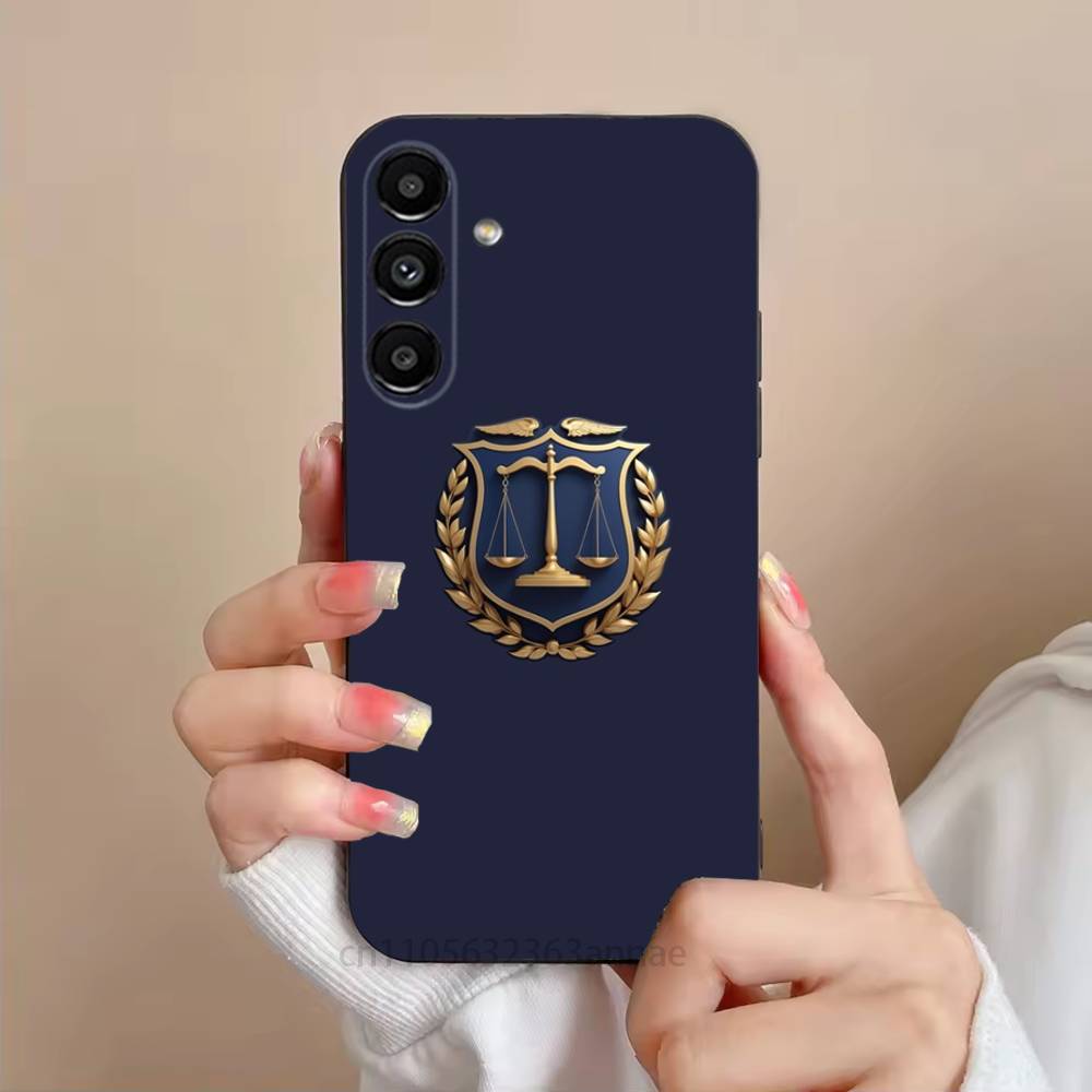 Law Judge Justice Lawyer Phone Case For Samsung S25,24,21,22,23,S30,Ultra,S20,Plus,Fe,Lite,Note,S10,S9,Black Soft Shell