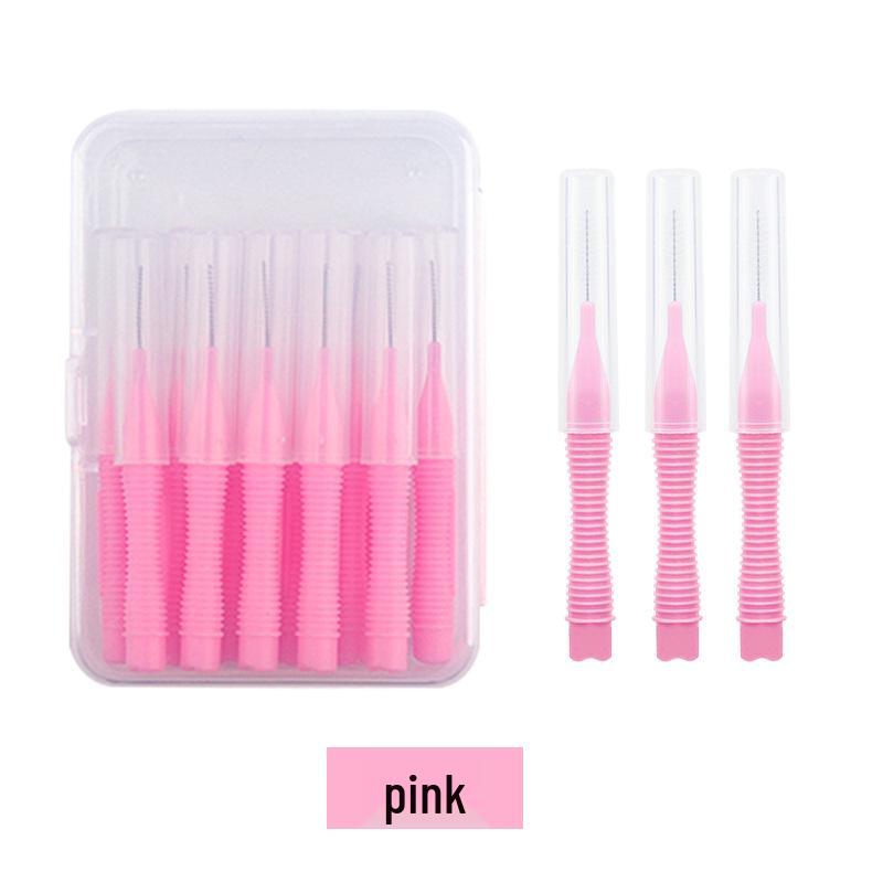 Zestaw szczoteczek międzyzębowych i ortodontycznych: 20 szczelin zębowych, mała brew, cylindryczne szczoteczki do rzęs - 20 sztuk