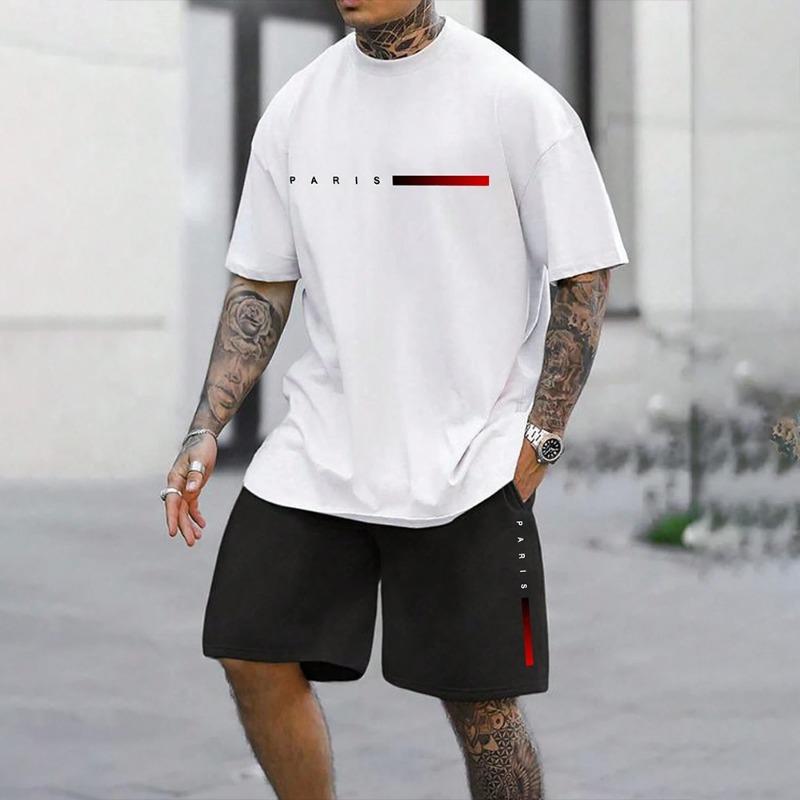 New Fashion Color Gradation 3D Print Men's Suit Oversized Men's Loose Shirt Short Sleeve Summer Casual Breathable Refreshing Set