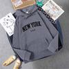 Sudadera con capucha para hombre y mujer, diseño de ciudad de Nueva York, EE. UU., con letras estampadas, estilo Harajuku, informal, holgada, ropa deportiva
