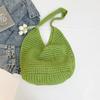 Borsa a Spalla Trendy Dolce all'Uncinetto con Ciondolo Tulipano Borsa a Mano Vuota per il Tempo Libero, la Spiaggia, le Vacanze da Donna Borse a Shopper Intrecciate KTB