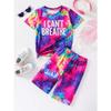 Directional Hot Selling Summer Boys Cool Dinosaur with Stars Printed Short-Sleeved Shorts Suit Abstract Style