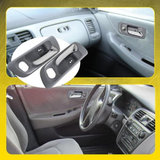4pcs Front Ide Rear Interior Door Handle Gray For 1998-02 Honda Accord Sedan