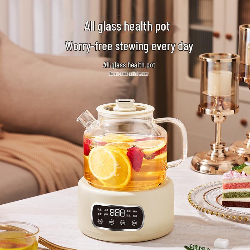 110V Glass Tea Kettle: Health Pot for Office and Home, Compatible with US, European, and British Standards.