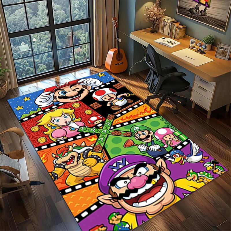

Non Slip Washable Floor Mat Mario Large Area Rug Carpet Bedroom Gamer Room Home Decor—kwq46 60x90cm