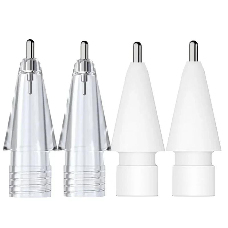 Replacement Pencil Tips For Apple Pencil 1 2 Generation 0.6mm Slim Nib Upgraded Mute Replace Anti-wear Transparent Pencil Tip