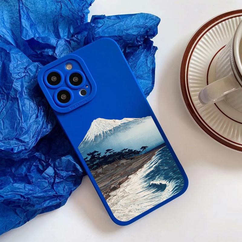 Ukiyoe Sea Wave Water Splash Phone Case For iPhone 14 13 12 11 Pro Max 14 Plus X XS XR 7 8 Plus SE 2020 Soft Silicone Back Cover
