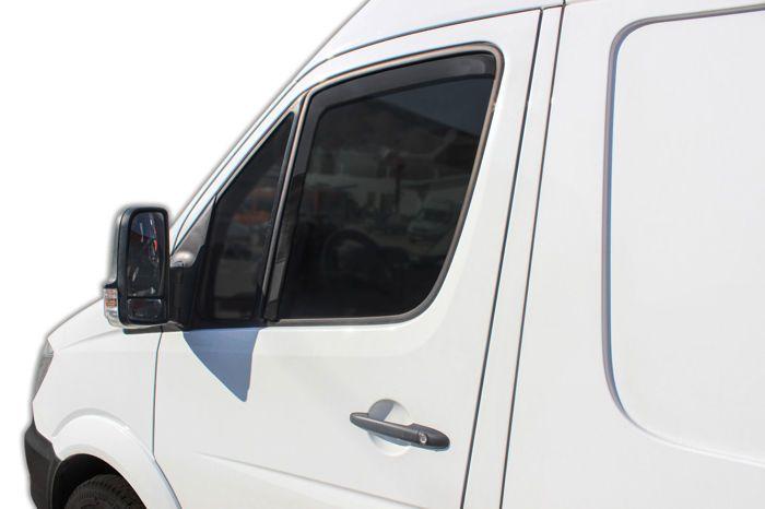 Déflecteurs d'air - SCOUTT - Volkswagen Crafter 2006-2018 - Fumé - Acrylique renforcé - Installation facile