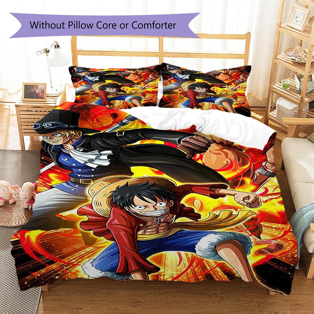 Luffy D 3pcs Duvet Cover Set, Digital Print Bedding, No Core, Children's Birthday Gift -HYQ19