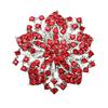 Brooch Pin Anti-rust Silver Plated Brooch Rhinestone Round Blossom Flower Breastpin for Dating Wedding Party