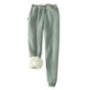 Women's New Winter Solid Color Fleece Large Size Wei Pants Casual Harun Leggings