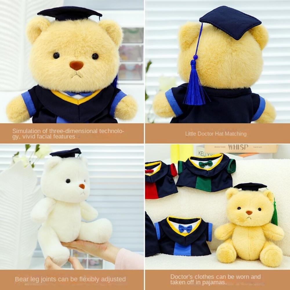 Removable Outerwear Doctor Cap Graduation Bear Doll Sitting Bear Plush Doll  Graduation Season