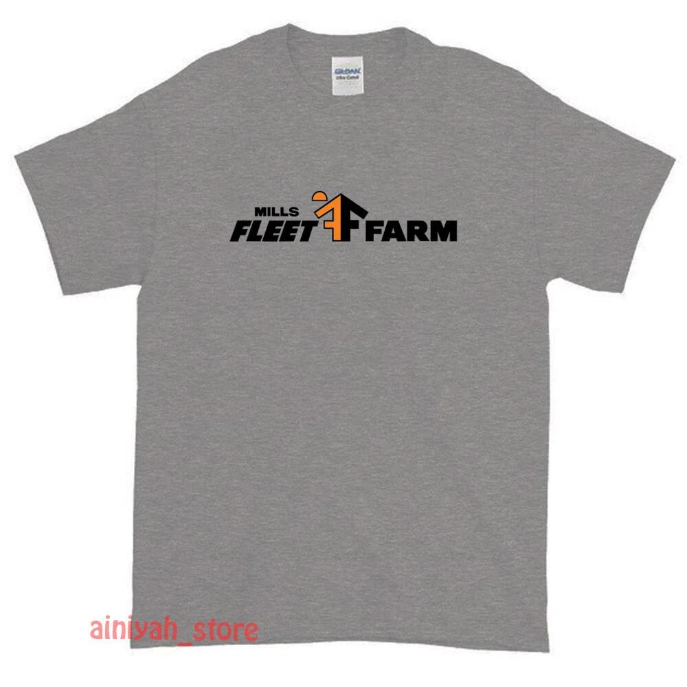 

New Mills Fleet Farm Agriculture Logo Men s Funny T shirt USA Size S-XXL L