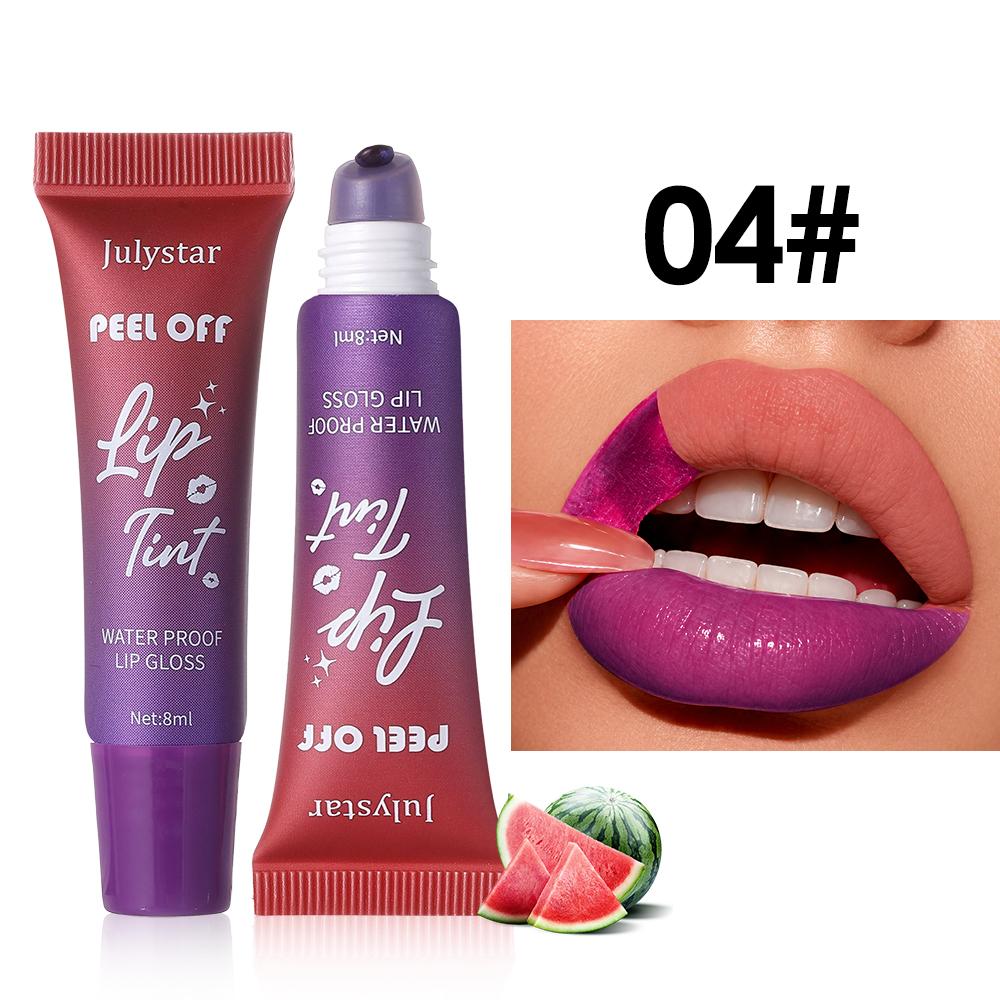 Julystar Peel Off Lip Tint Matte Waterproof Lip Tattoo Stain Long Lasting Tear Off Liquid Lipstick Eye-catching Lip Makeup