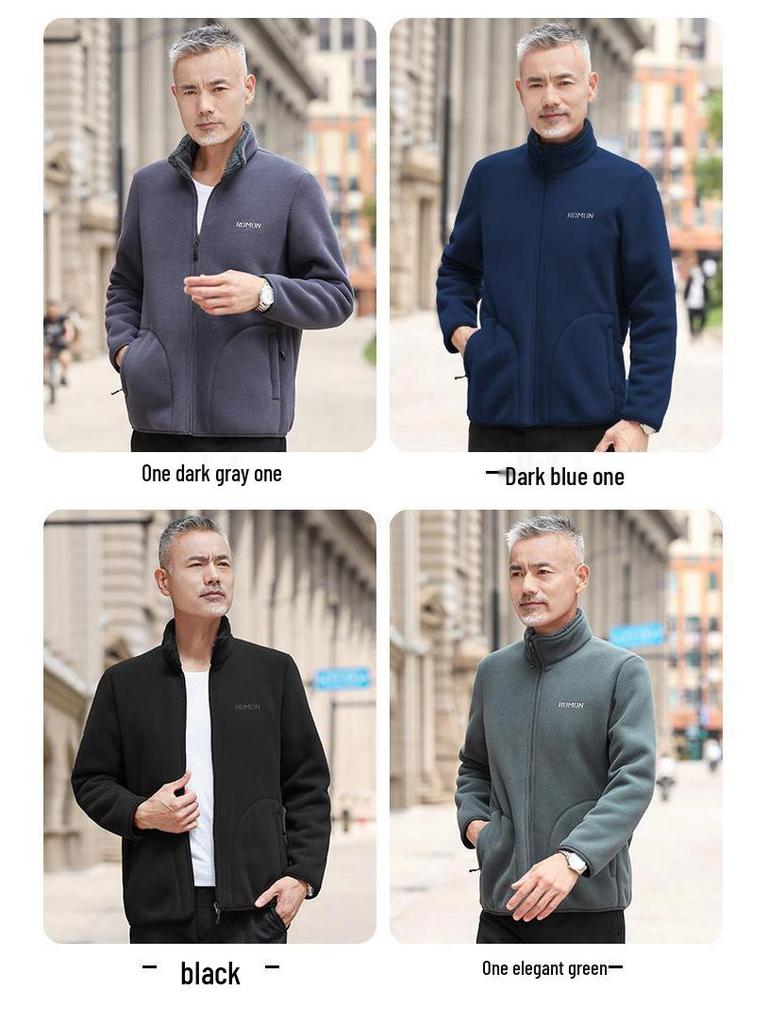 Luomon Men's Plus-Size Warm Fleece Winter Jacket