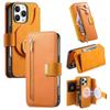 Handyhülle für iPhone 17 17E 16E 16 15 14 13 12 11 Pro Max Xs Xr 8 Plus 2-in-1 Abnehmbare Leder-Reißverschluss-Geldbörse Kartenhalter Abdeckung