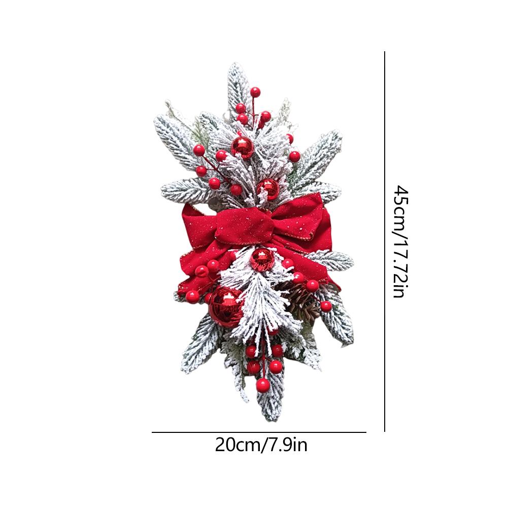 Christmas Wreath Pendants Ornament Swag Trim Garland Without/with Light Home Door Window Decoration Accessories