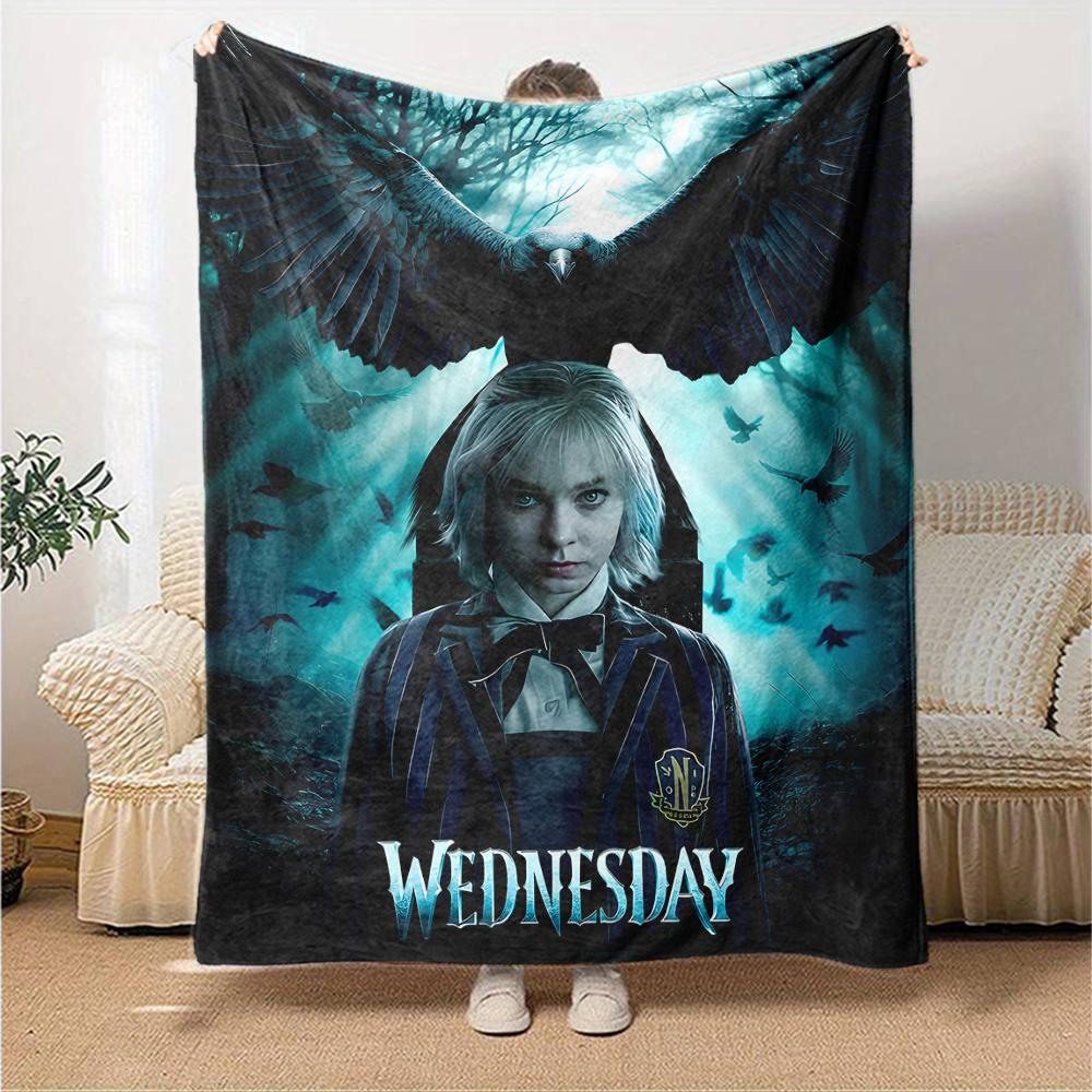 1pc Addams Family Wednesday Enid1 Blanket, Gift, for Men and Women, Soft Blanket, Good for Sofa Bed Couch Travel, Lightweight Flannel Blanket