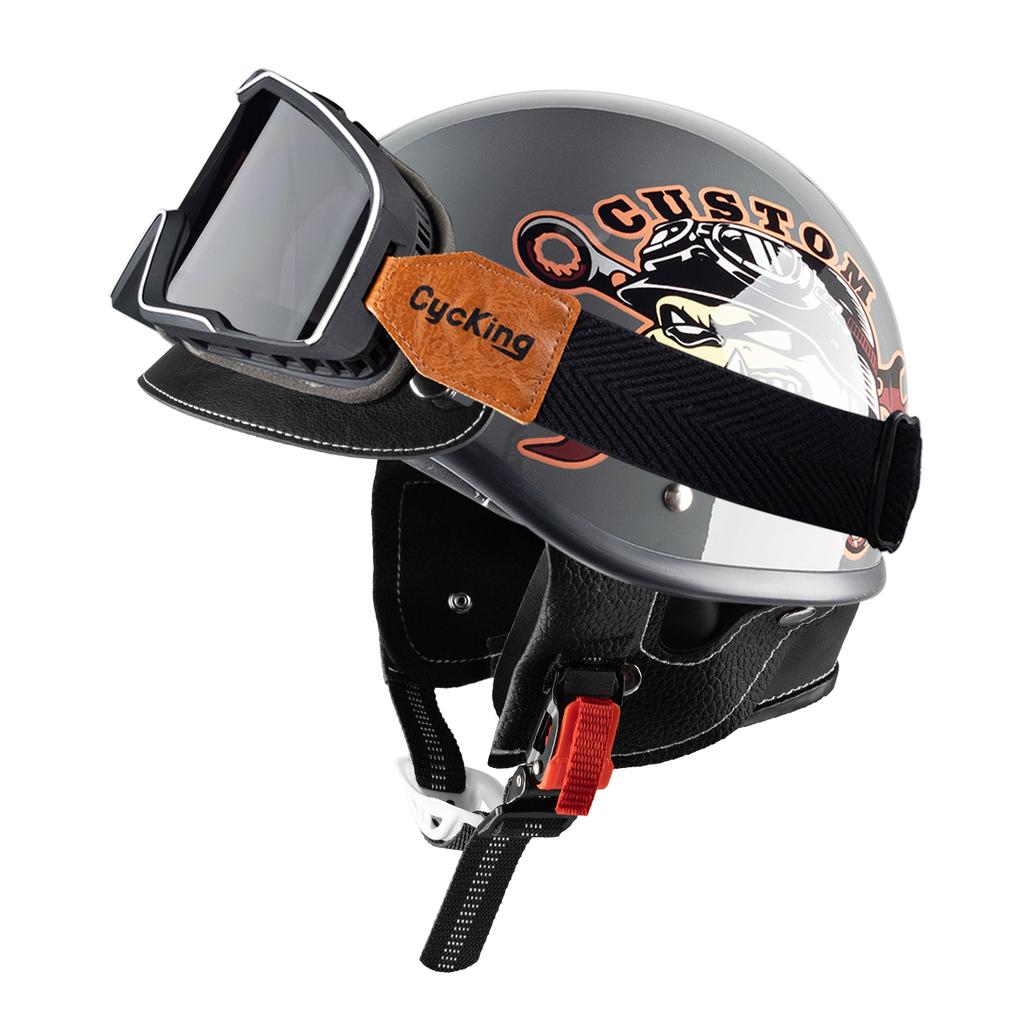 Cycking Japanese Vintage Half Helmet Open Motorcycle Helmet Scooter Skateboarding Unisex Common Muffler