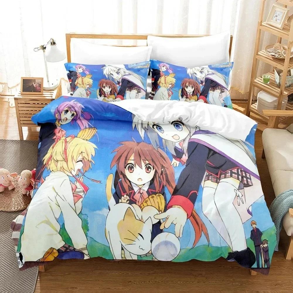 3D Print The Little Busters Anime Bedding Set 3D Printed Suitable For Bedroom Duvet Cover Set With Pillowcases Kids Home Textile