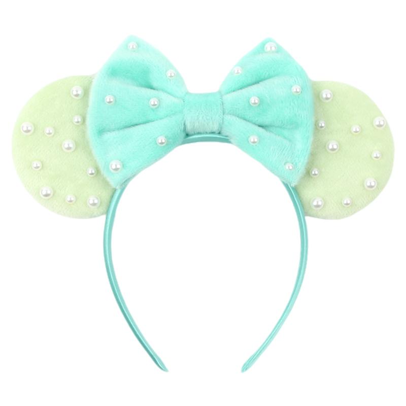 Disney Mickey 3.3"Velvet Ears Headband For Girls Soft Bow Hairband Halloween Festival Party Christmas DIY Hair Accessories
