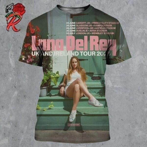 Lana Del Rey Uk And Ireland Stadium Tour 2025 All Over Print Shirt Unisex T-Shirt XXL