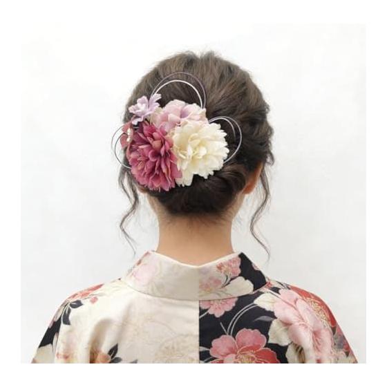 FASELE Japanese Traditional Hair Accessories for Women - Silk Flower, Mizuhiki, Hairpins, Combs, Kanzashi, Peony, Hydrangea, Tassels, Pearls -