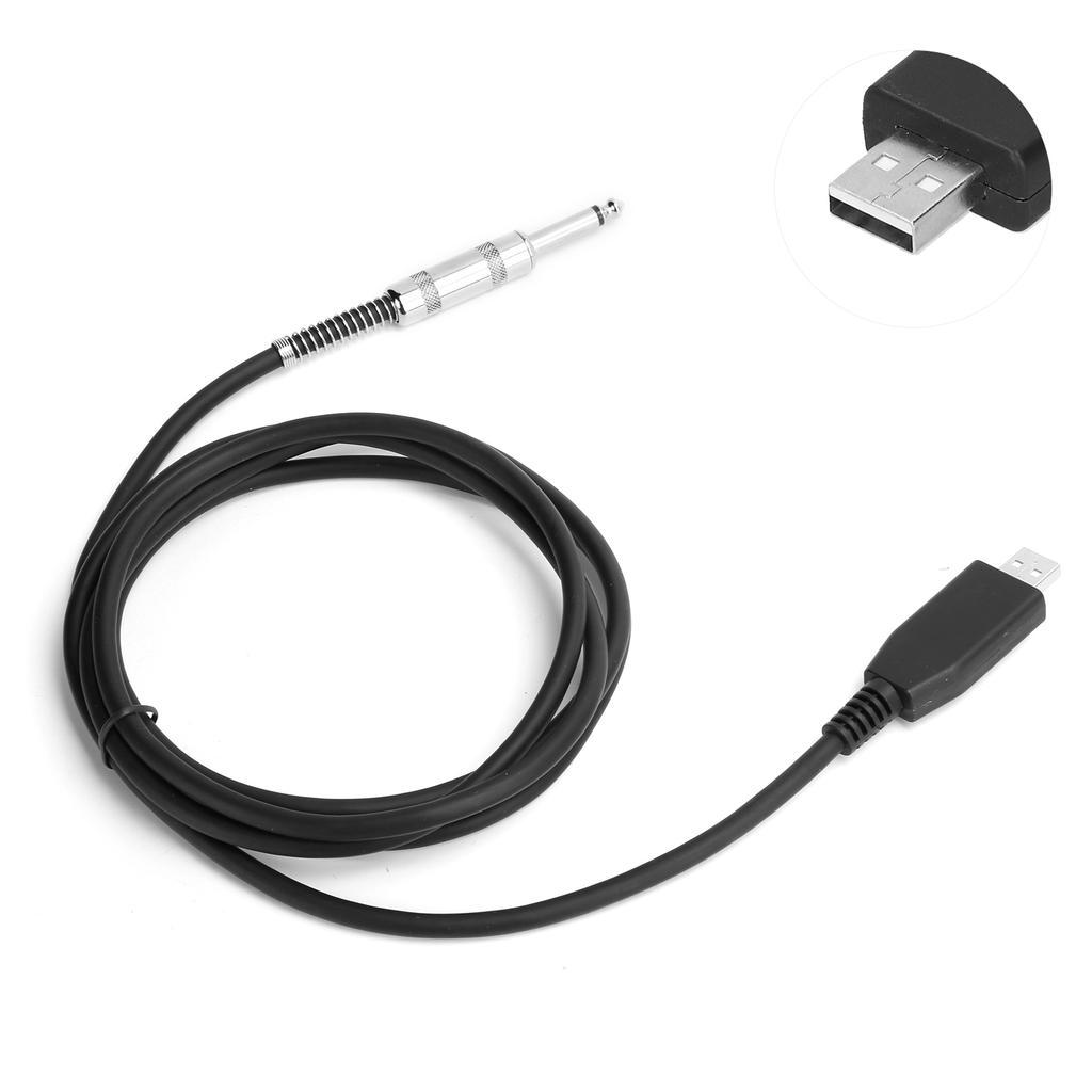 USB-Gitarrenkabel USB-Stecker auf 6,35-mm-Mono-Stecker Kabel Gitarre Bass zu PC Aufnahme-Kabel