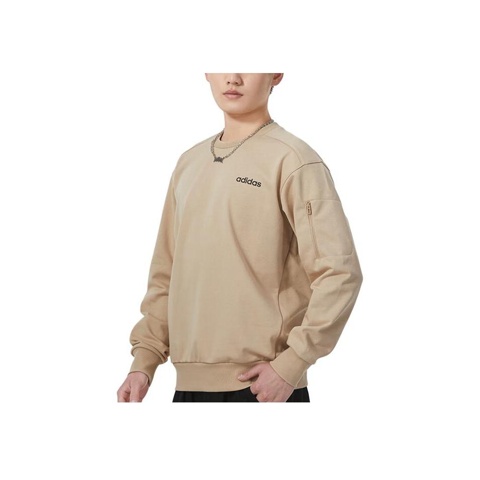 Adidas Casual Long Sleeve Sweatshirt Men Tops Khaki JF3221