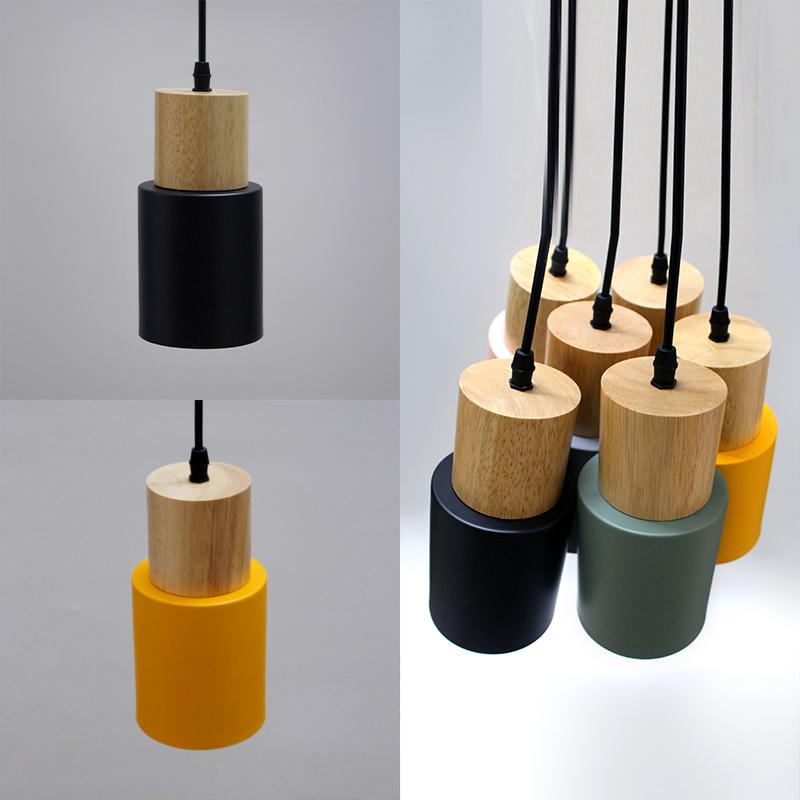 Nordic Pendant Lights Modern Wood  Simple Iron E27  For /  Bar/Parlor/Master/ Bedroom/Study/Cafe Home Becor Lights Hanging