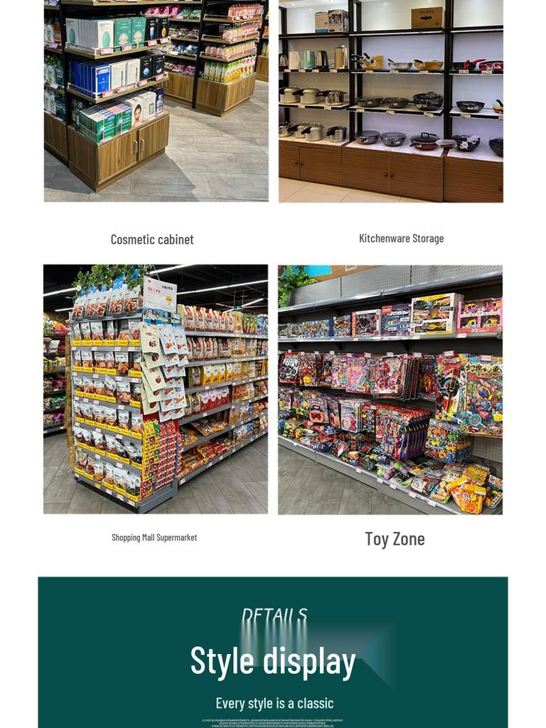 Anchen Style Gray White Thickened Display Rack Shelf Partition