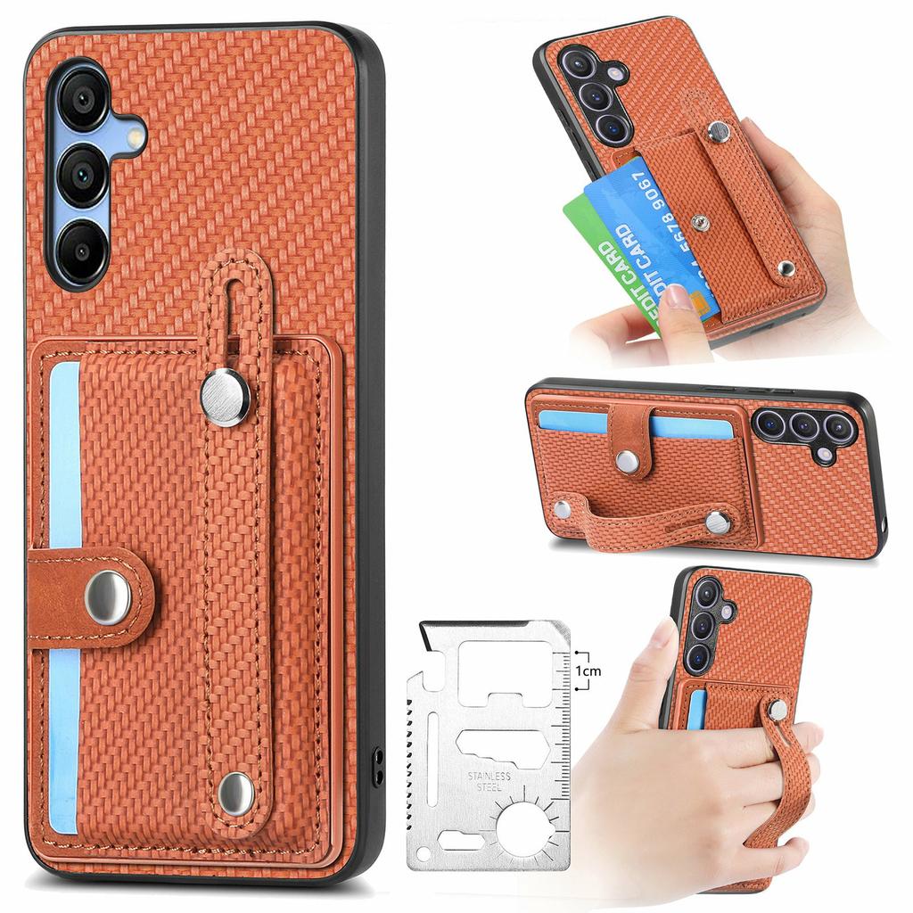 For Samsung Galaxy A16 4G/5G Case Wristband Anti-Drop Leather Back Cover Card Holder