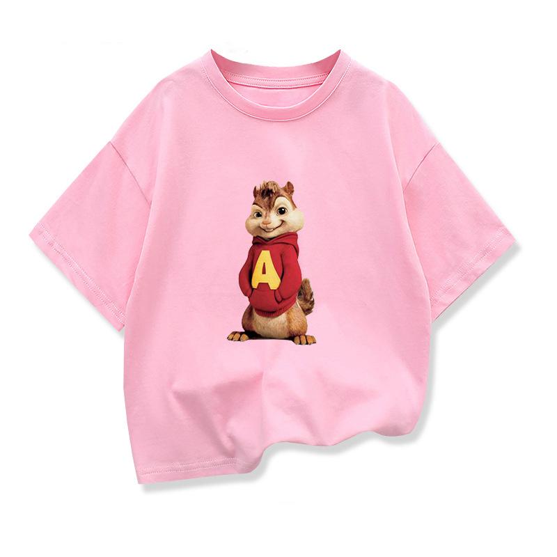 Potdemiel Cartoon Alvin and The Chipmunks T Shirt Kid Tee Girl Clothing Boy Top Teenage Cute Childrens Clothes 212 Years