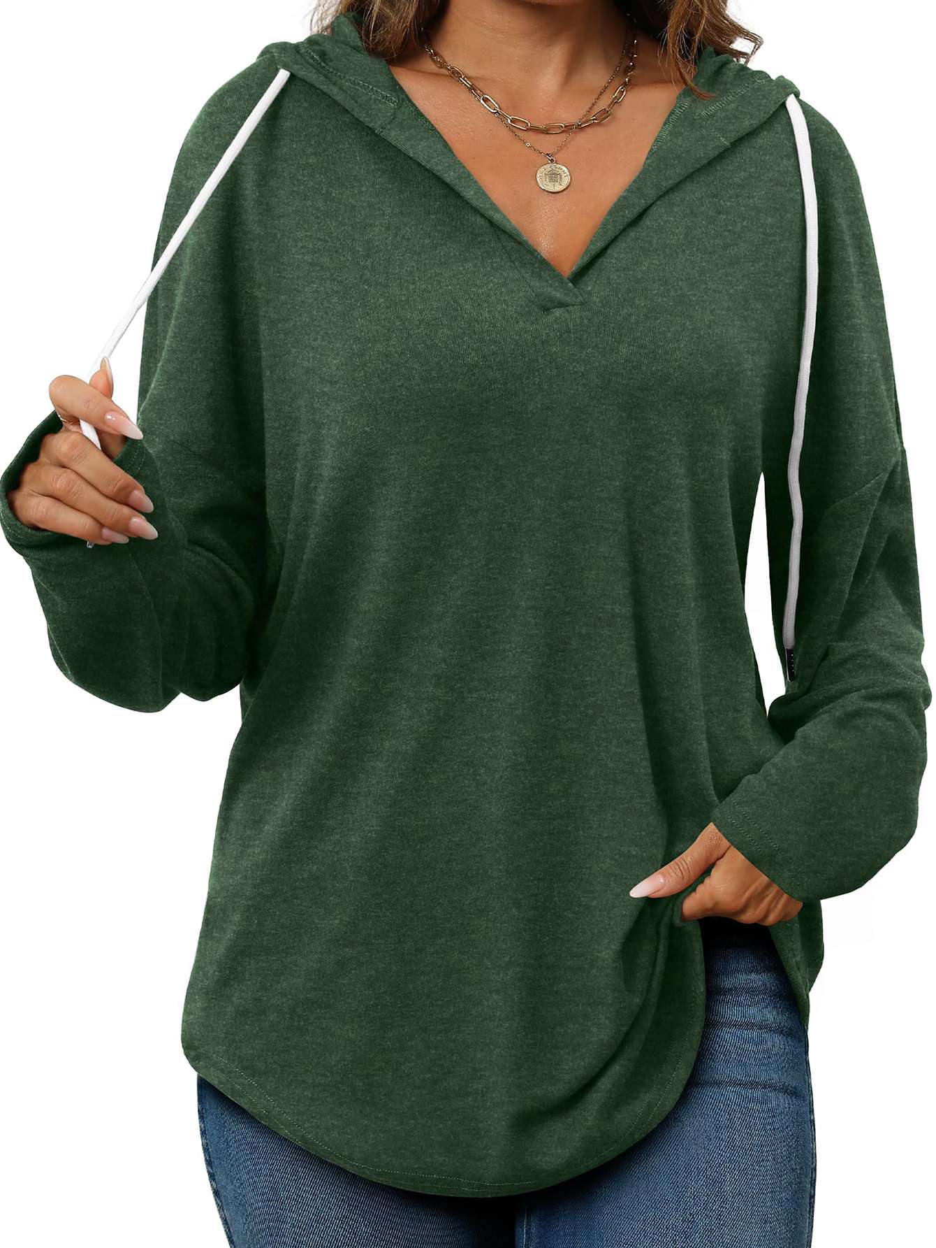Women s Hooded Pullover Thin Coat Lightweight Top M