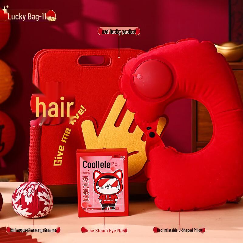 Lucky Red Felt Bag Wellness Gift Set