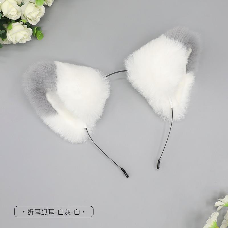 A Handmade Cute Olita Plush Fox Ear Headdress Beast Ear Accessory Cat Ear Headband