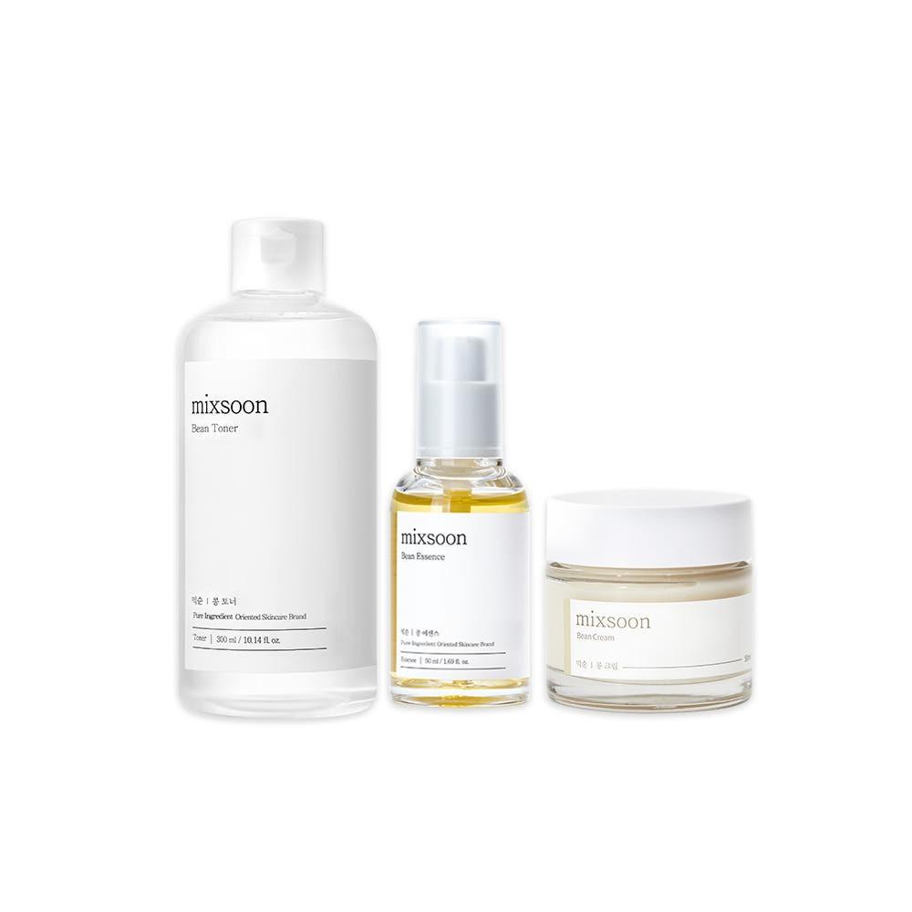 mixsoon Bean Line Best 3-Item Set (Toner 300ml, Essence 50ml, Cream 50ml) for Nourishing & Smooth Skin Texture